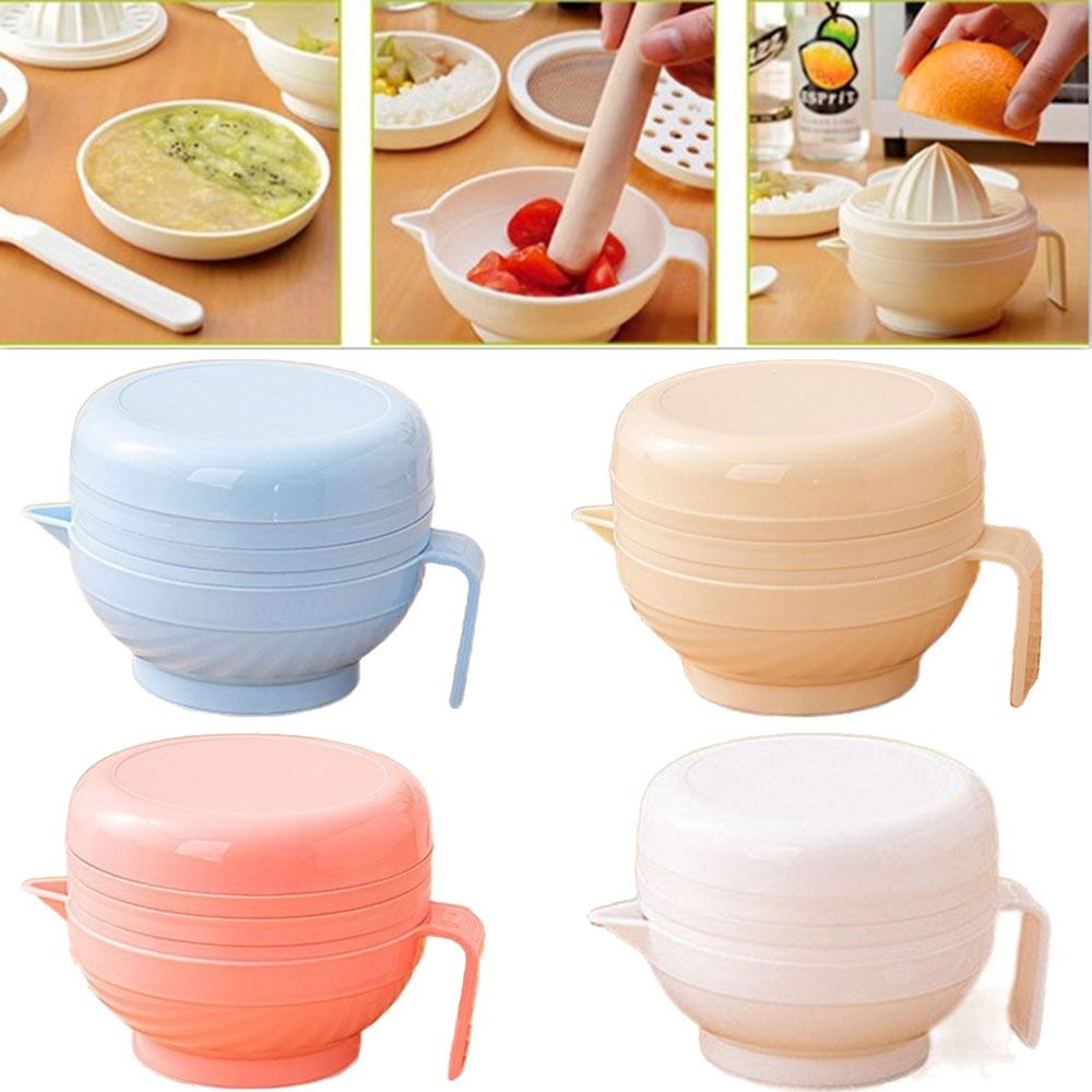 Baby Food Set - 7Pcs Portable Food Grinding Bowl Set