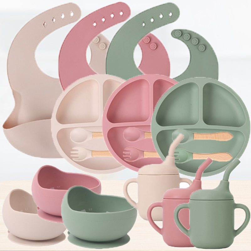 Baby Food Set - Children's silicone tableware set Baby Complementary