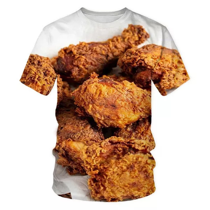 Baby Food With Chicken - Fried Chicken Pasta Graphic T-shirt For