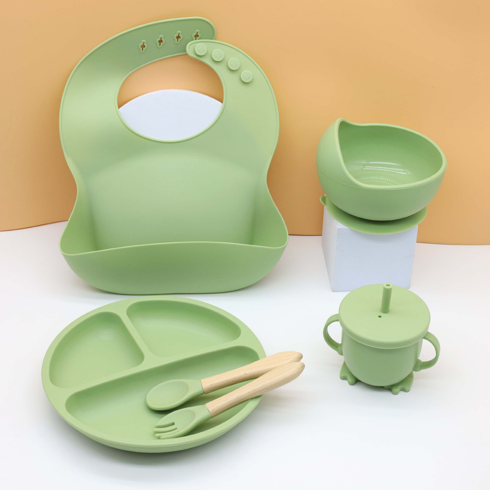 Baby Food Set - Hot baby food tableware set bib