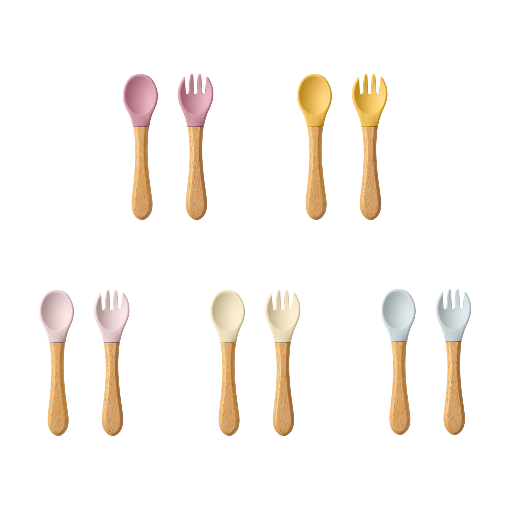 Baby Food Set - 2PCS Baby Learning Spoons Utensils Set