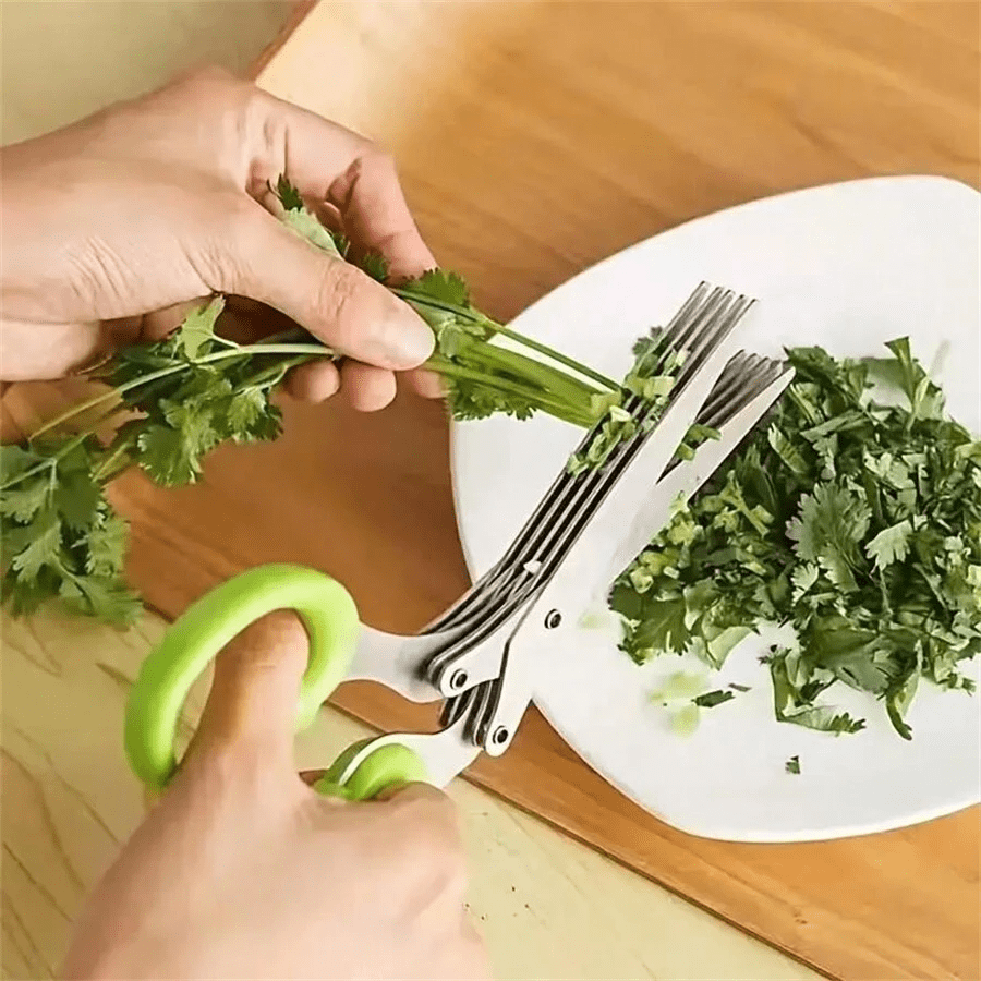 Baby Food Scissors - 5-layer scallion chopper multifunctional kitchen scissors